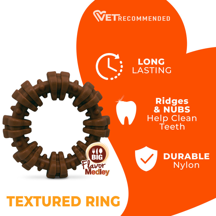 Nylabone Power Chew Textured Ring Dog Chew Toy Flavor Medley X-Large (1 Count)