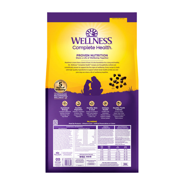 Wellness Complete Health Dry Dog Food, Wholesome Grains, Chicken &amp; Oatmeal Recipe, 38-Pound Bag