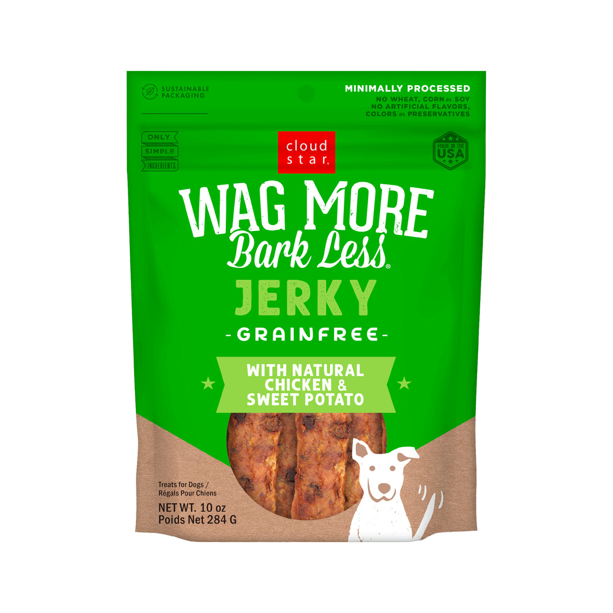 Wag More Bark Less Grain Free Chicken Sweet Potato Jerky 10 oz