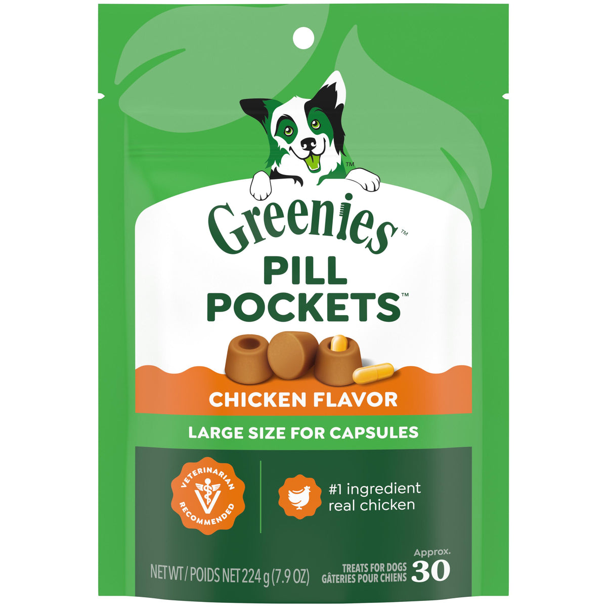 Greenies Canine Pill Pockets Chicken Capsules 7.9oz 30pk