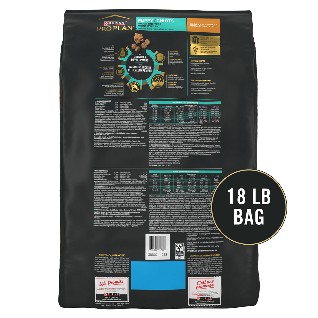 Pro Plan Shredded Puppy Chicken 18lb back