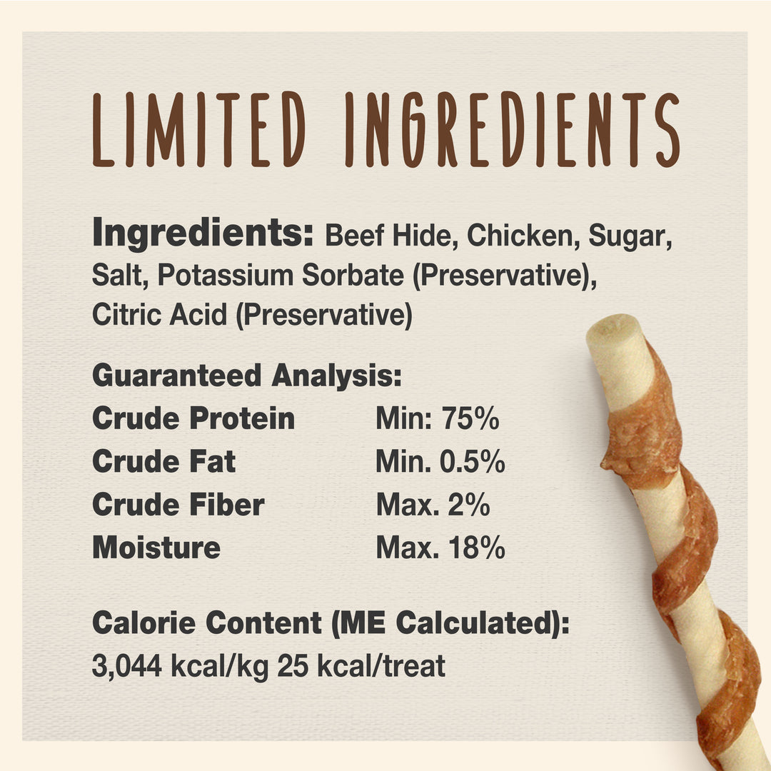 Cadet Gourmet Beef Hide &amp; Chicken Twists Sticks 14 Ounce (50 Count)
