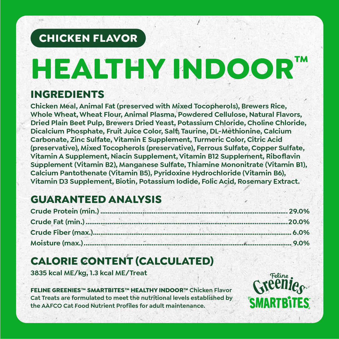 Greenies Feline SmartBites Healthy Indoor Cat Treats Chicken 4.6 oz
