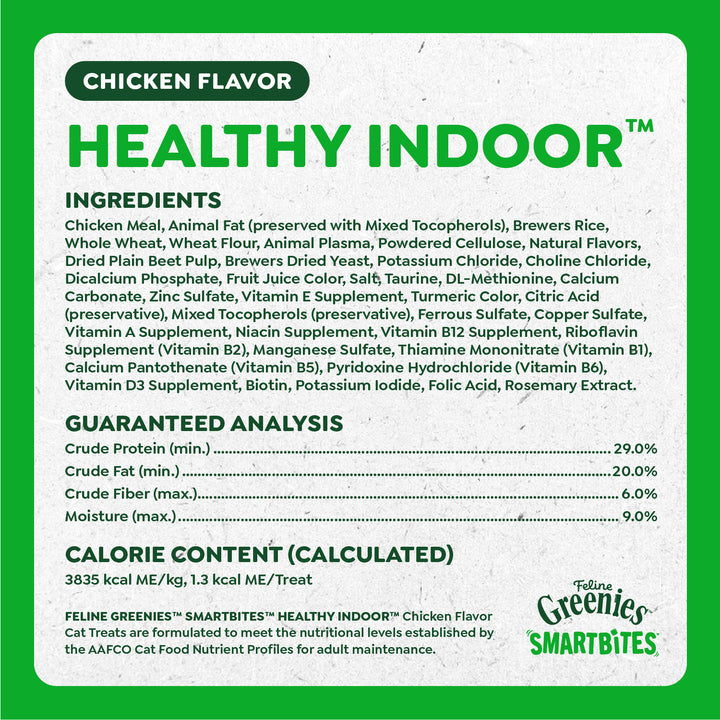 Greenies Feline SmartBites Healthy Indoor Cat Treats Chicken 4.6 oz