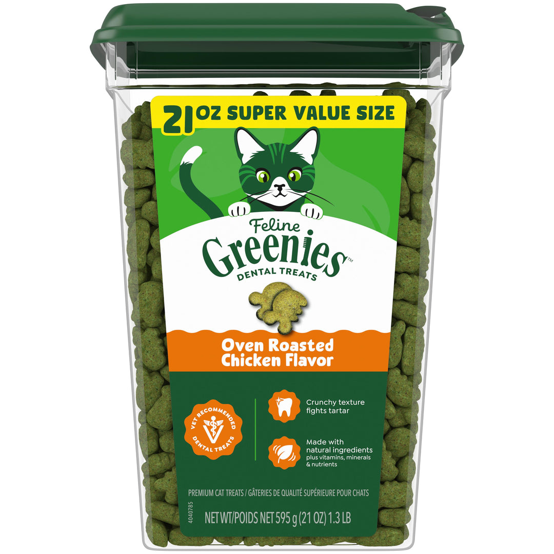 Greenies Feline Oven Roasted Chicken Dental Treat 21 oz