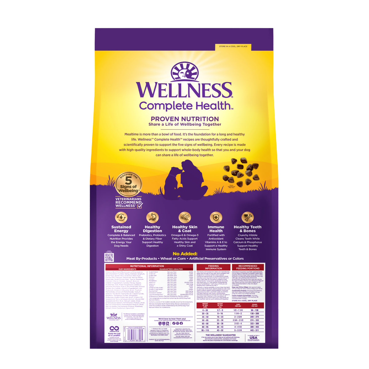 Wellness Complete Health Dry Dog Food, Wholesome Grains, Natural, Beef & Barley Recipe, (26-Pound Bag)