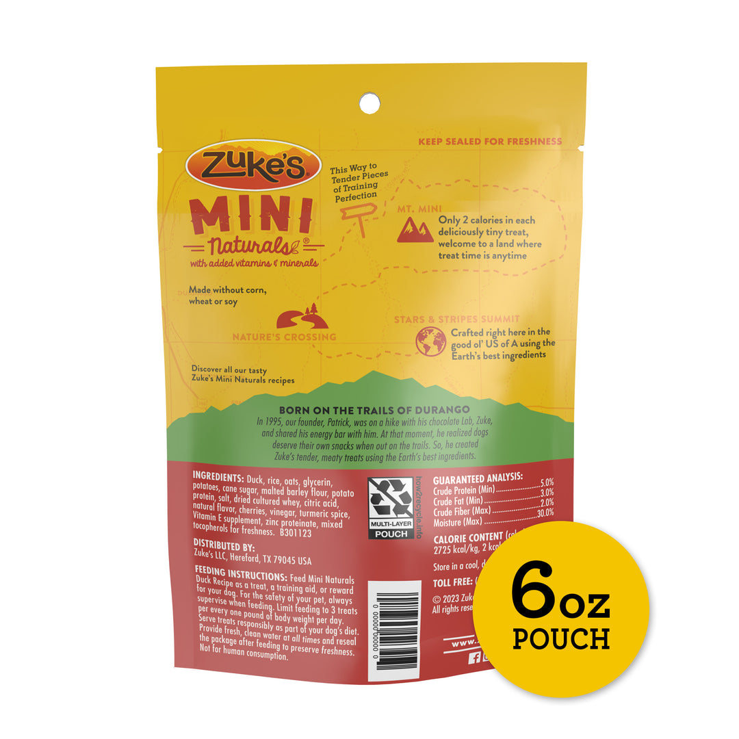 Zukes Mini Naturals Duck Recipe 6 oz back