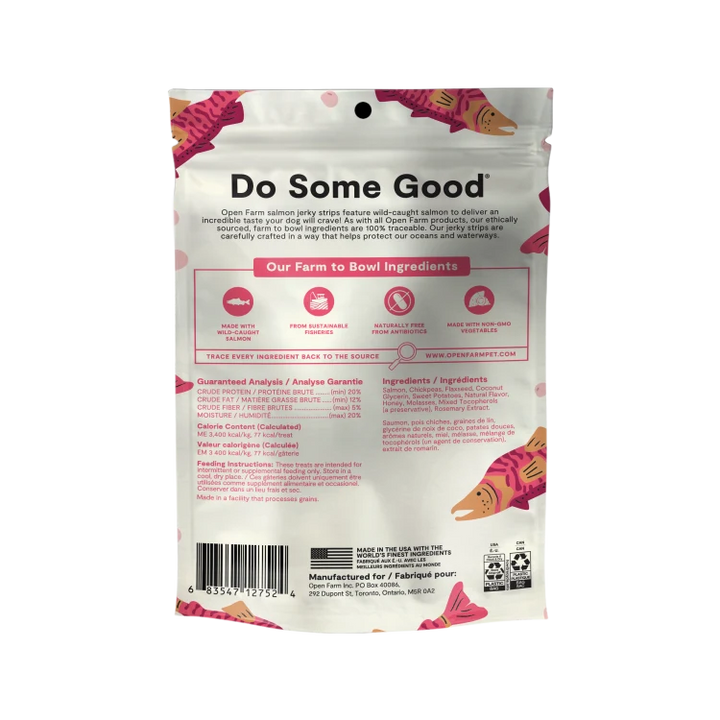 Open Farm GF Jerky Strips Wild Salmon 13 oz