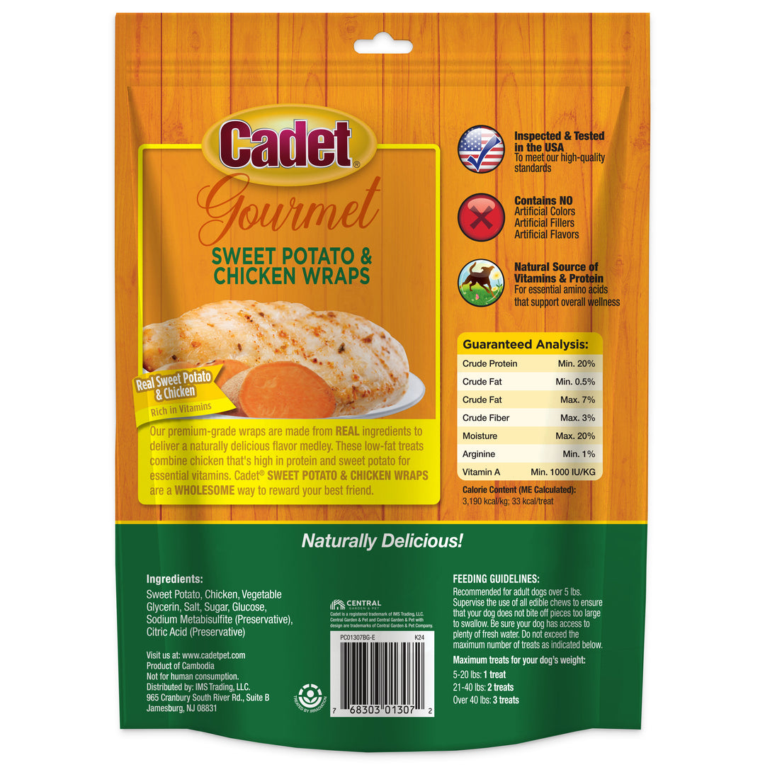Cadet Gourmet Chicken-Wrapped Sweet Potato Dog Treats Chicken &amp; Sweet Potato 14 Ounce