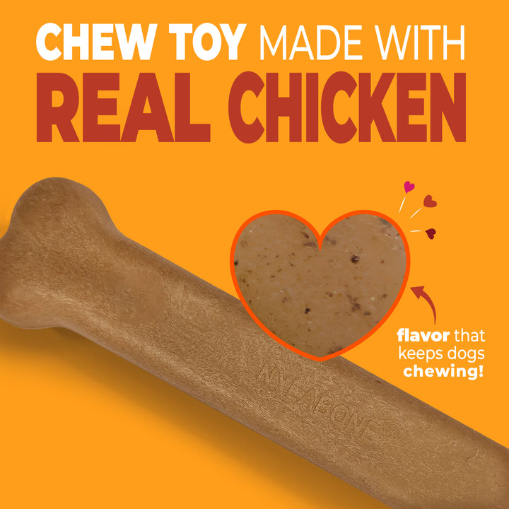 Nylabone Strong Chew Original Bone Dog Chew Toy Made with Real Chicken Large (1 Count)