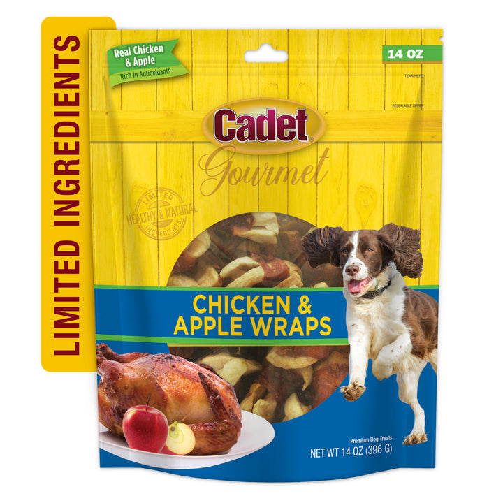 Cadet Gourmet Chicken &amp; Apple Wrapped Dog Treats 14 Ounce