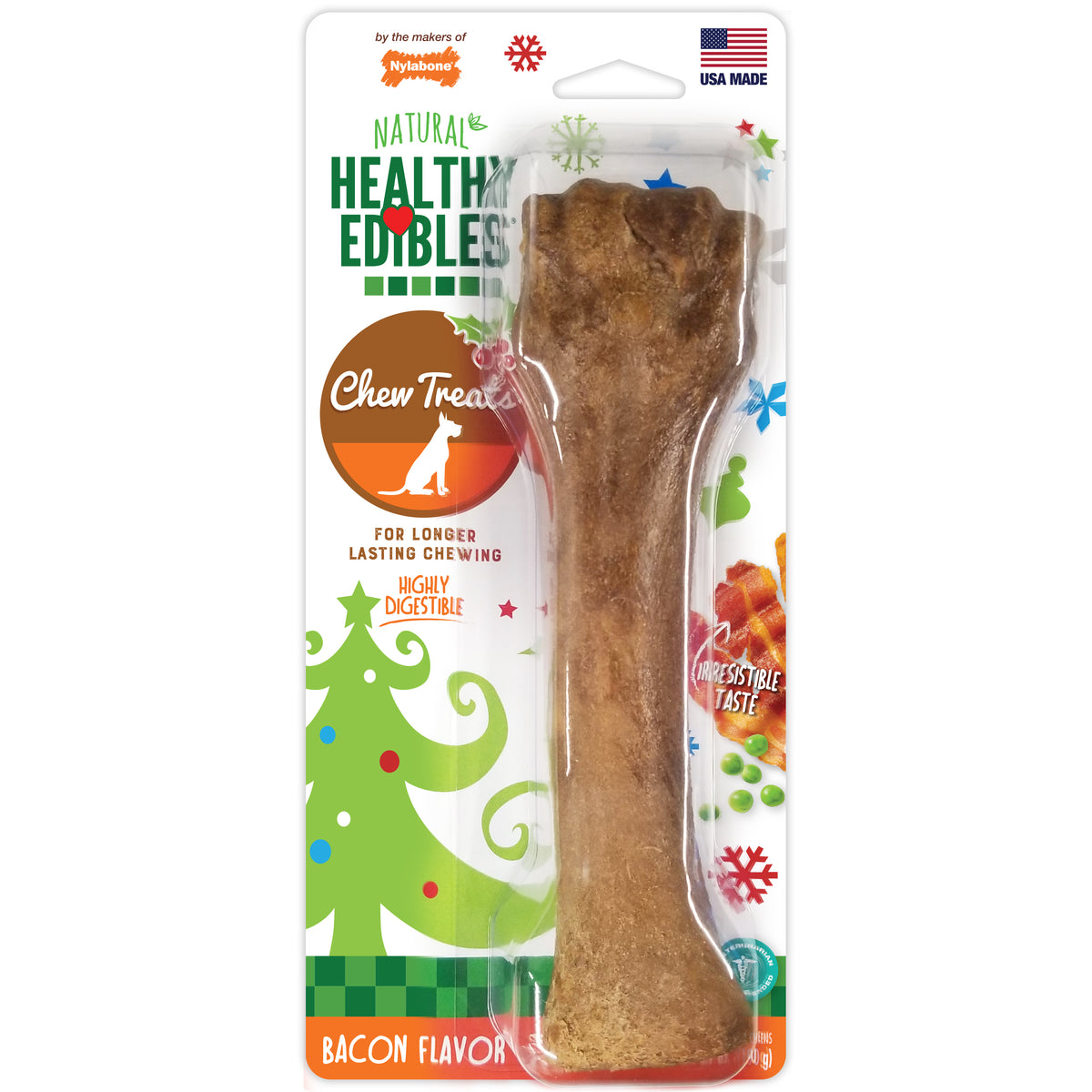 Nylabone Healthy Edibles All-Natural Long Lasting Chew Treats Bacon X-Large/Souper - 50+ lbs. (1 Count)