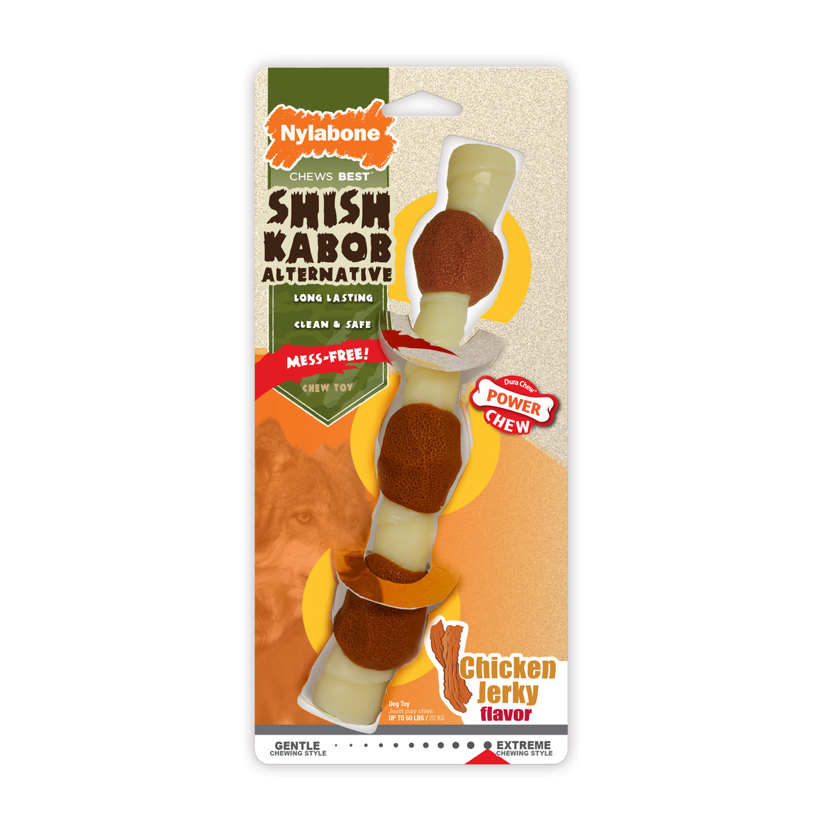 Nylabone Power Chew Shish Kabob Alternative Nylon Chew Toy Chicken Large/Giant - Up to 50 lbs. (1 Count)