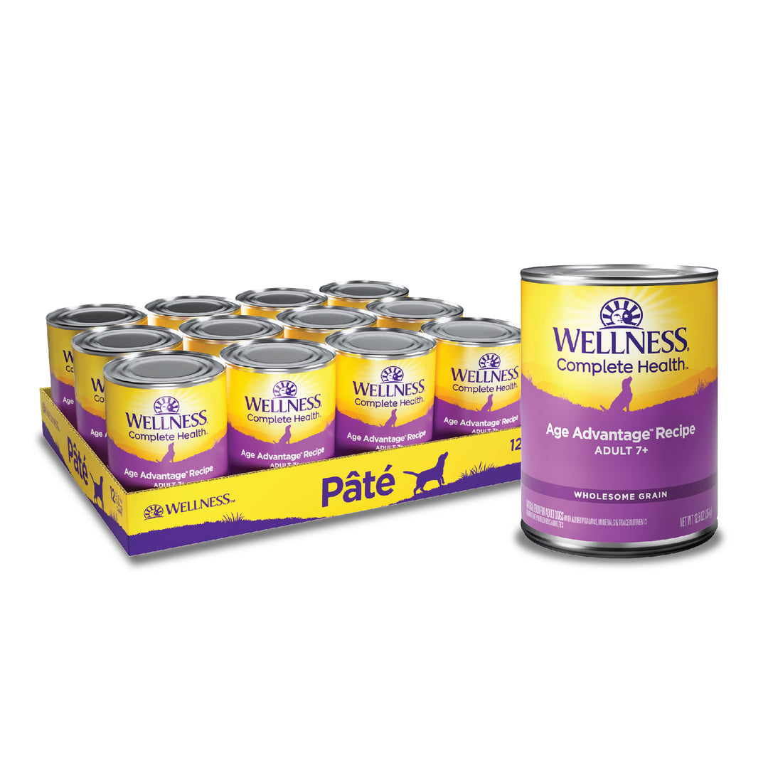 Wellness Complete Health Natural Wet Canned Dog Food, Age Advantage Chicken &amp; Sweet Potato, 12.5-Ounce Can (Pack of 12)