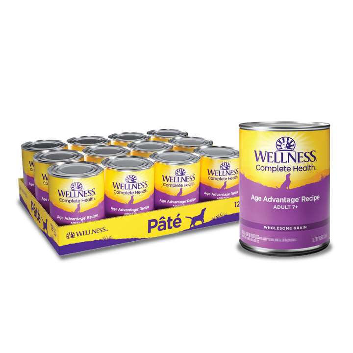 Wellness Complete Health Natural Wet Canned Dog Food, Age Advantage Chicken &amp; Sweet Potato, 12.5-Ounce Can (Pack of 12)