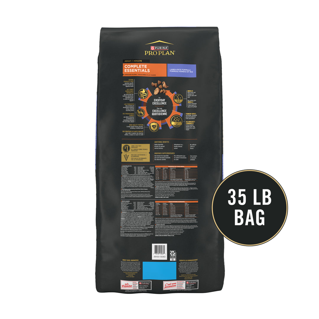 Pro Plan Shredded Blend Lamb/Rice 35lb back