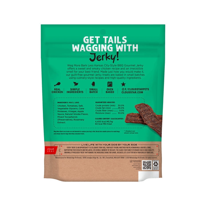 Wag More Bark Less Kansas City Style BBQ Chicken Grilled Jerky 10 oz**** - back