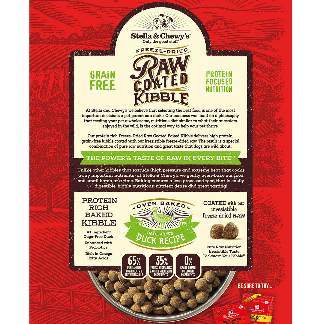 Kibble Raw Coated Duck - 22 lb