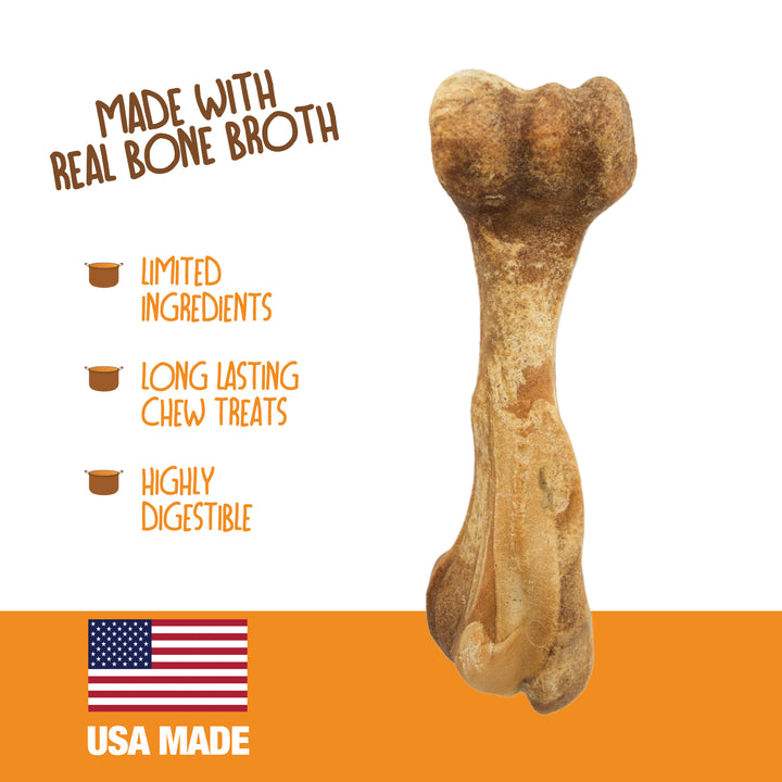 Nylabone Healthy Edibles Broth Bone All-Natural Long Lasting Chew Treats Ham Large (1 Count)