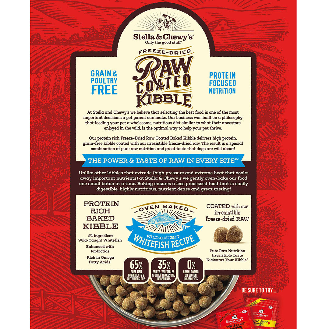 Kibble Raw Coated Whitefish - 22 lb