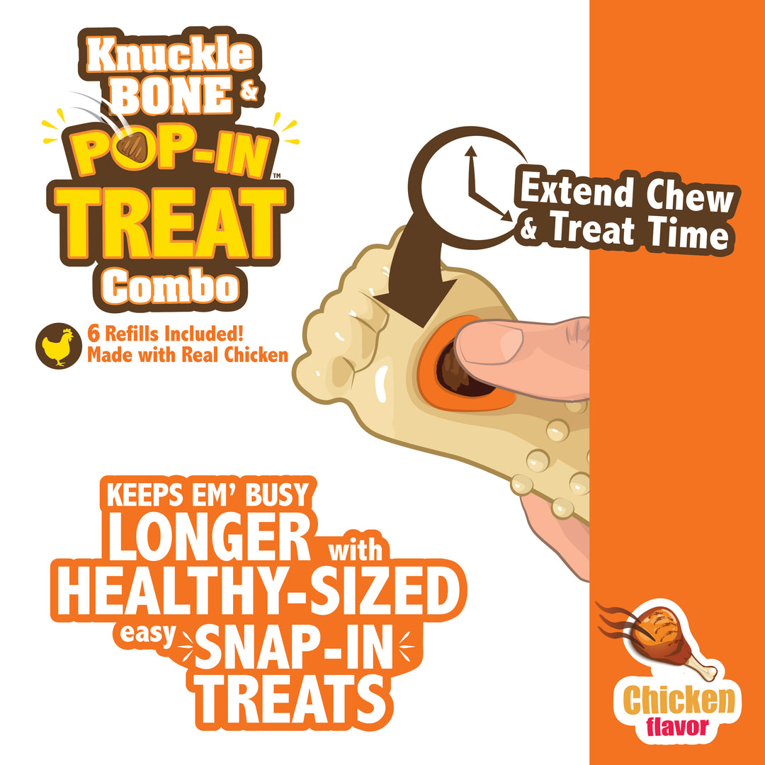 Nylabone All-Natural Pop-In Dog Treat Refills Chicken All Sizes (90 Count)