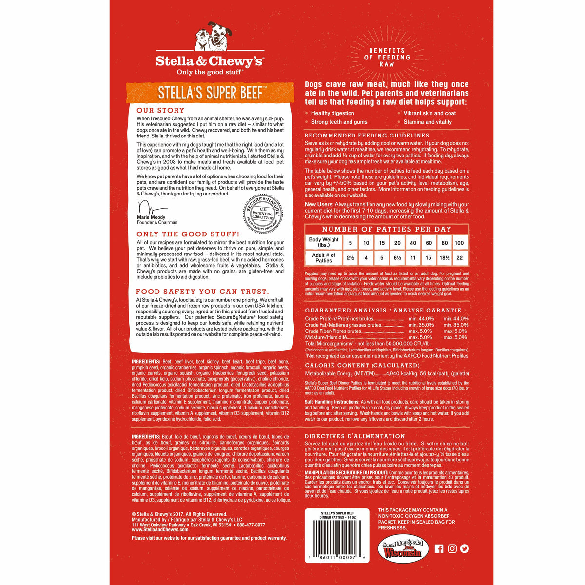 Freeze-Dried Stella's Super Beef Patties - 25 oz