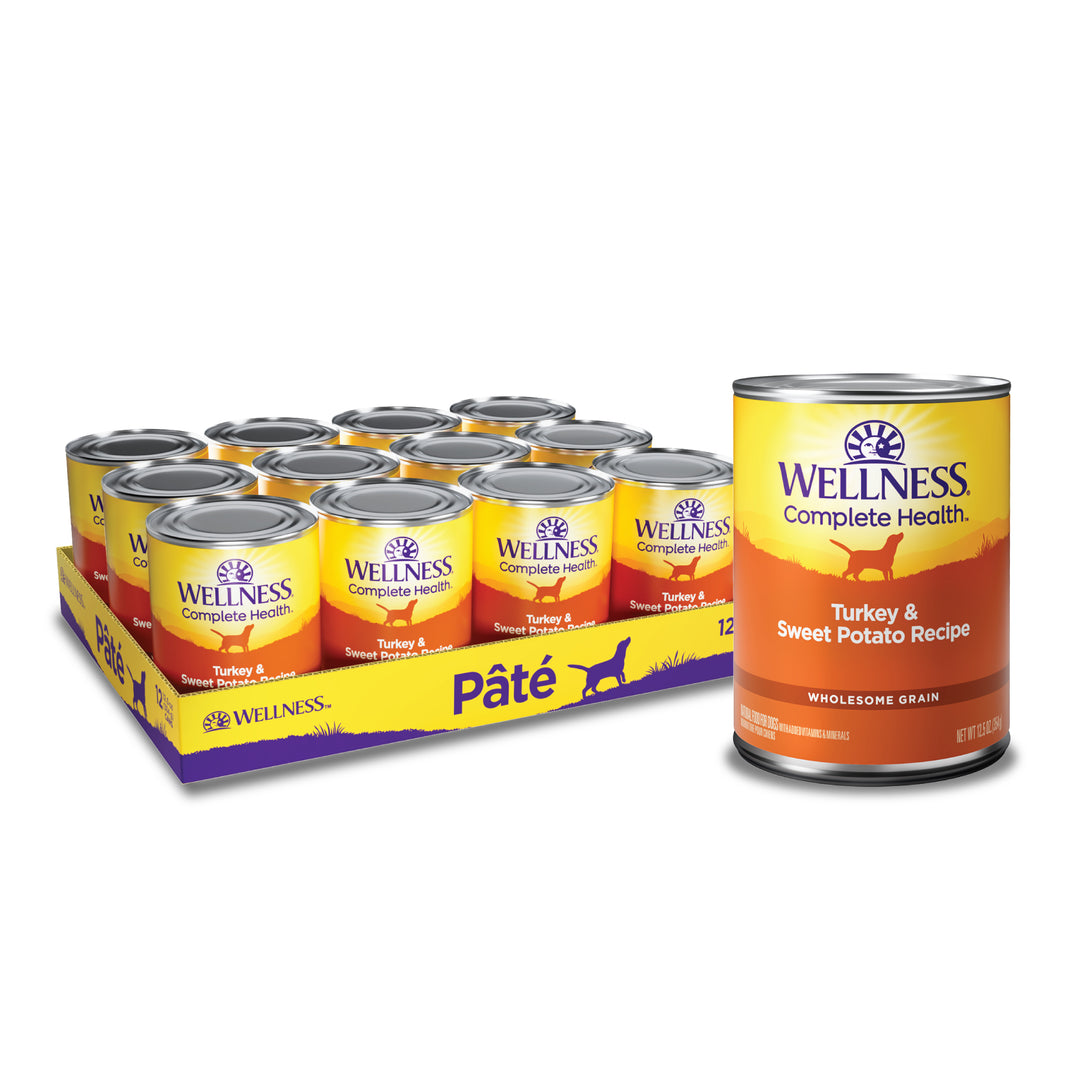 Wellness Complete Health Natural Wet Canned Dog Food Turkey &amp; Sweet Potato, 12.5-Ounce Can (Pack of 12)
