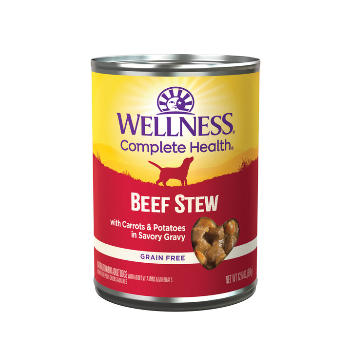 Wellness Complete Health Natural Grain Free Canned Dog Food, Beef Stew, 12.5-Ounce Can (Pack of 12)