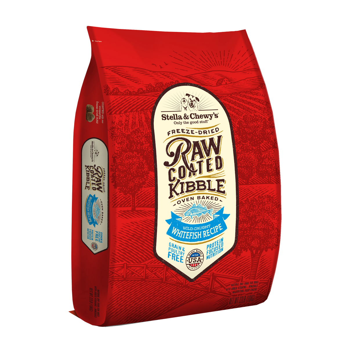 Kibble Raw Coated Whitefish - 22 lb