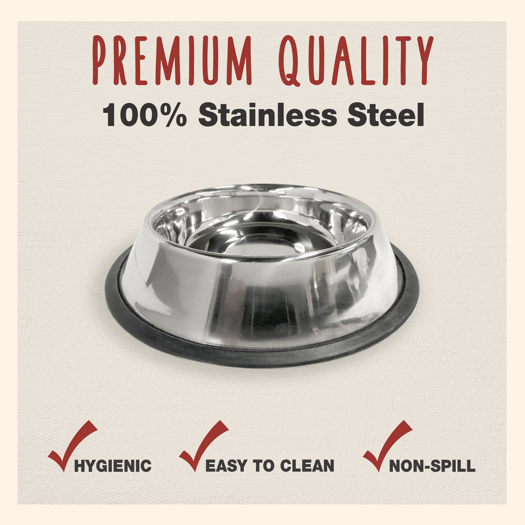 Cadet Stainless Steel No Spill Dog Bowls 32 Ounce