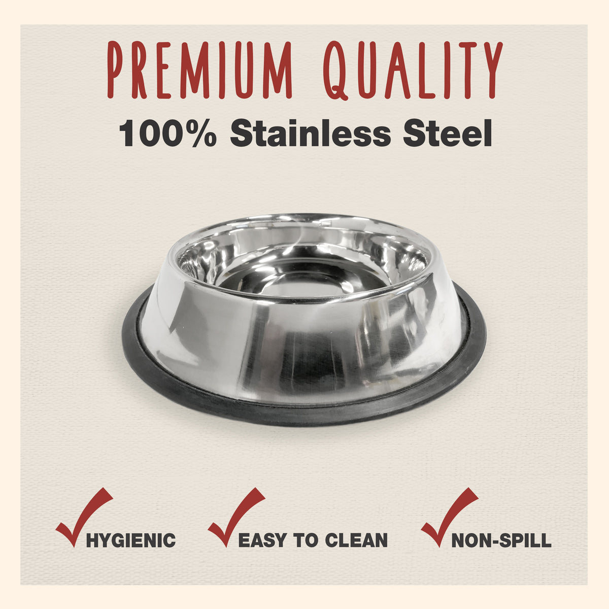 Cadet Stainless Steel No Spill Dog Bowls 32 Ounce