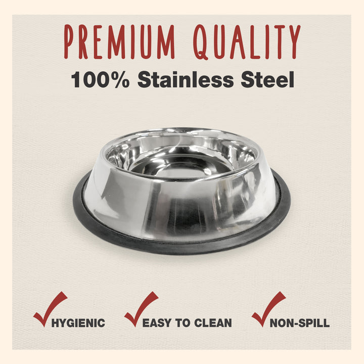 Cadet Stainless Steel No Spill Dog Bowls 32 Ounce