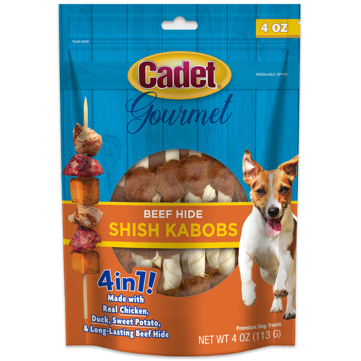 Cadet Gourmet Beef Hide Shish Kabob Dog Treats 4 Ounce
