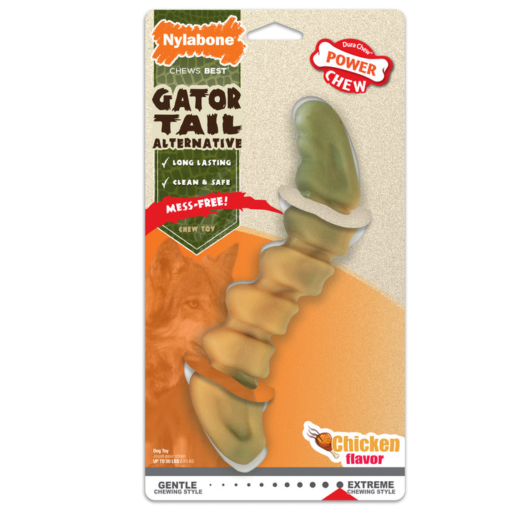 Nylabone Power Chew Gator Tail Alternative Dog Chew Toy Chicken Large (1 Count)