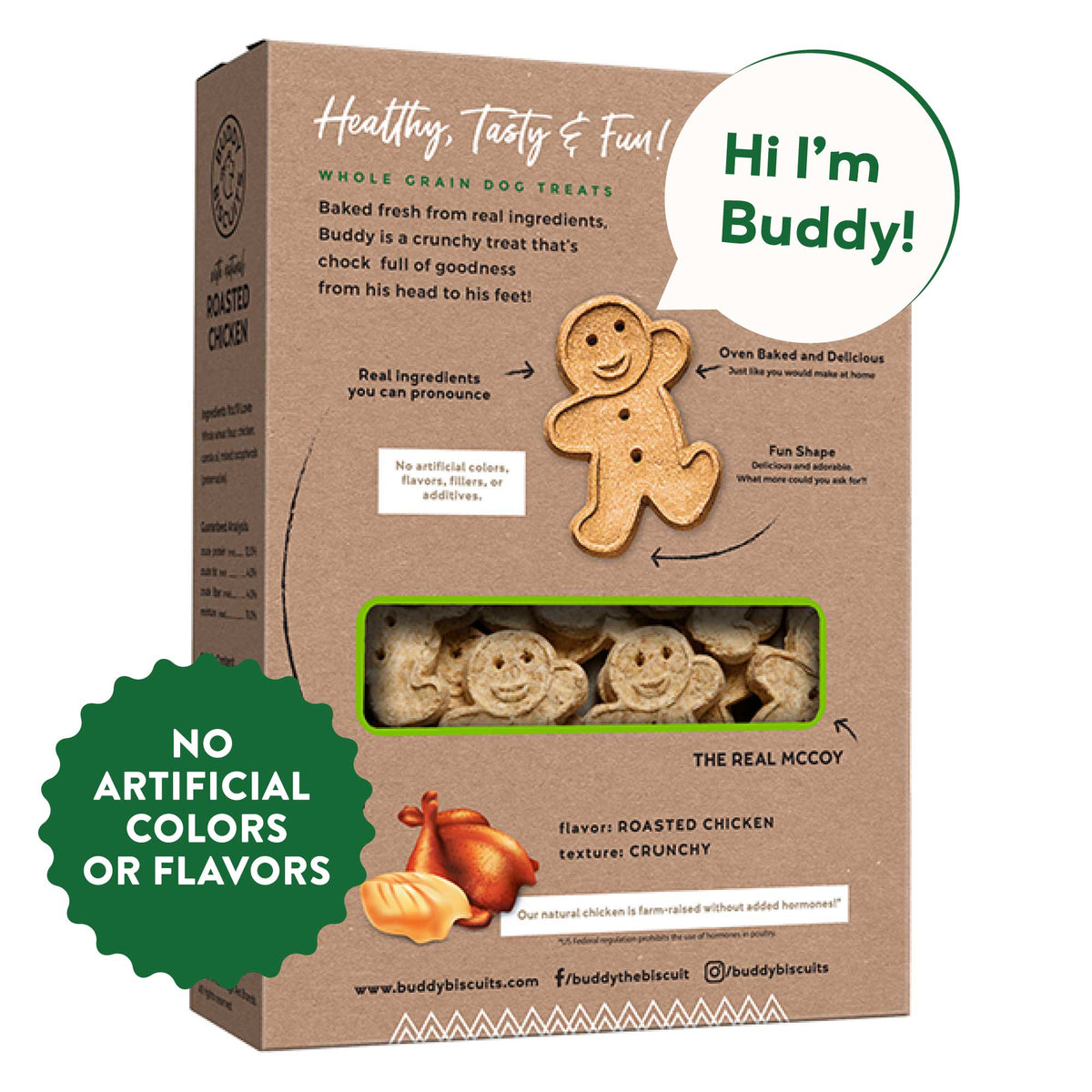 Cloud Star Original Buddy Biscuits Roasted Chicken 16 oz - back