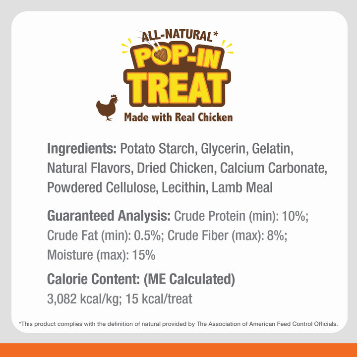 Nylabone All-Natural Pop-In Dog Treat Refills Chicken All Sizes (30 Count)