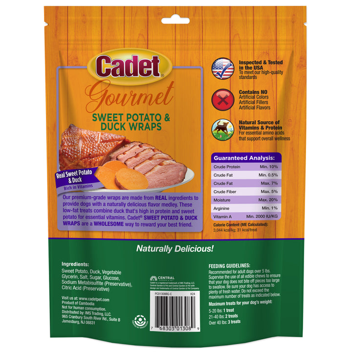 Cadet Gourmet Sweet Potato &amp; Duck Wrapped Dog Treats Duck &amp; Sweet Potato 14 Ounce