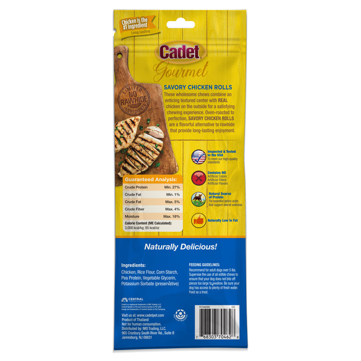 Cadet Gourmet Savory Chicken Rolls Rawhide Alternative 6 Ounce (1 Count)