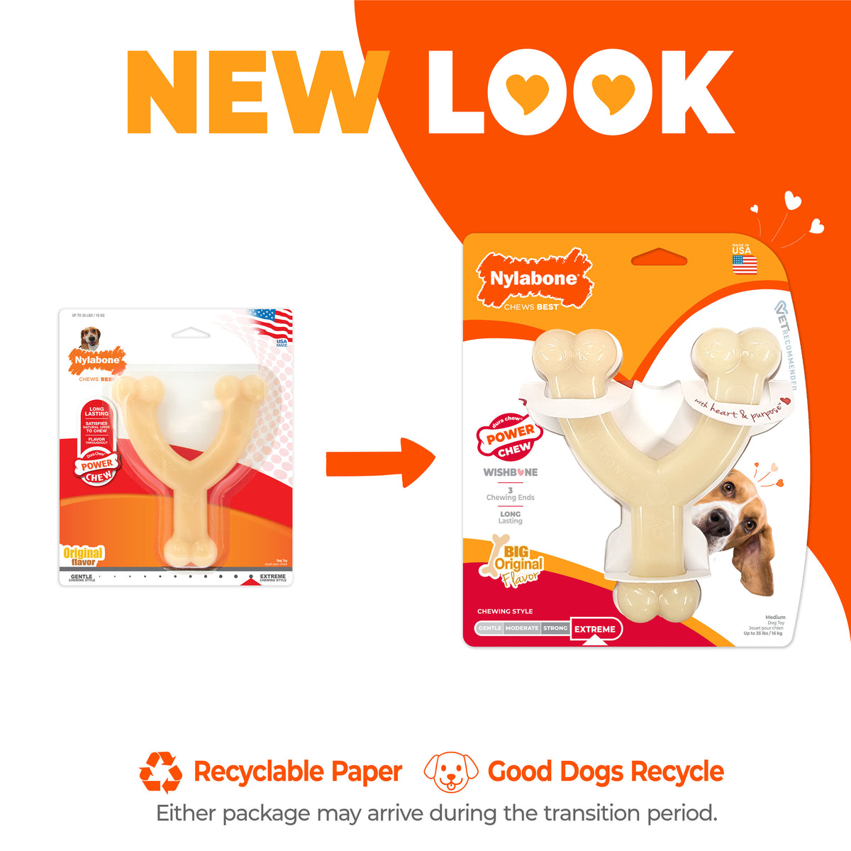 Nylabone Power Chew Original Wishbone Dog Chew Toy Medium (1 Count)