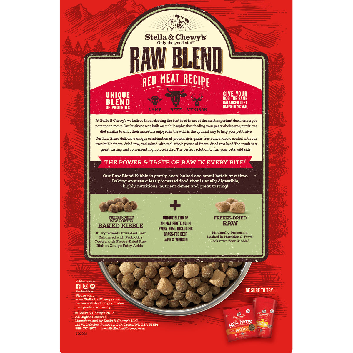 Kibble Raw Blend Red Meat - 3.5 lb