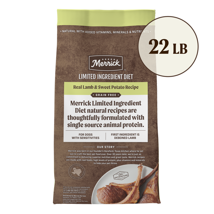 Merrick L.I.D Lamb &amp; Sweet Potato 22lb back