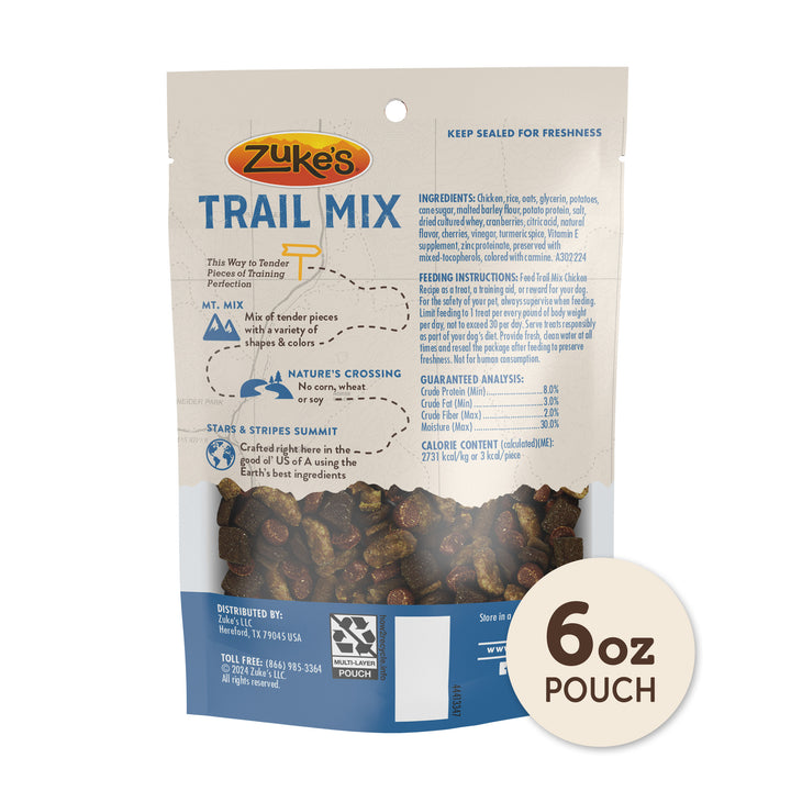 Zukes Trail Mix Chicken Dog Treats 6 oz back