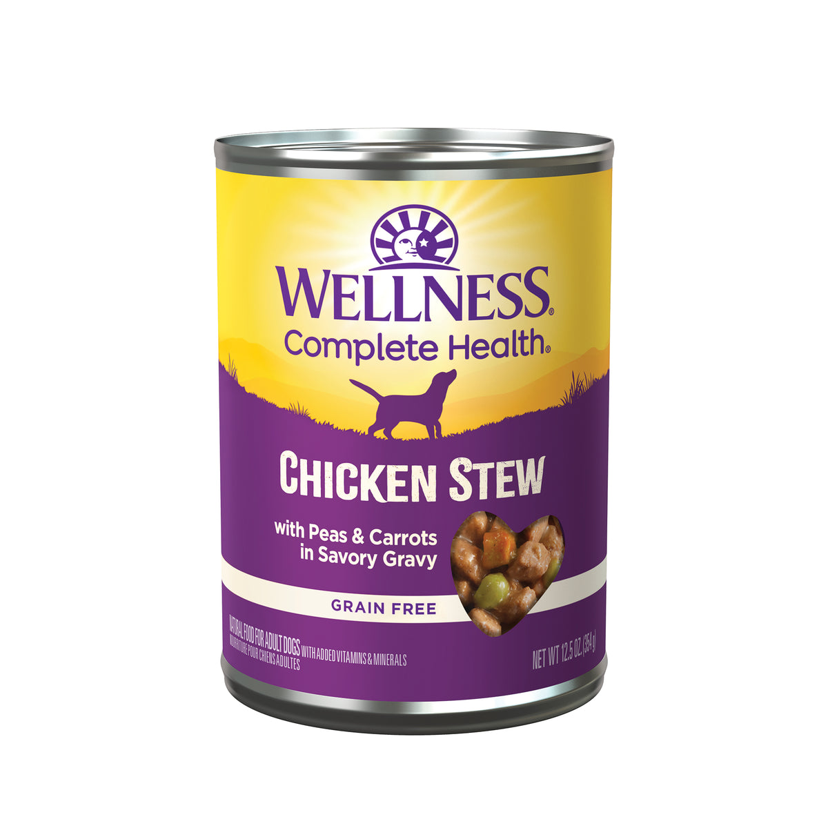 Wellness Complete Health Natural Grain Free Canned Dog Food, Chicken Stew, 12.5-Ounce Can (Pack of 12)