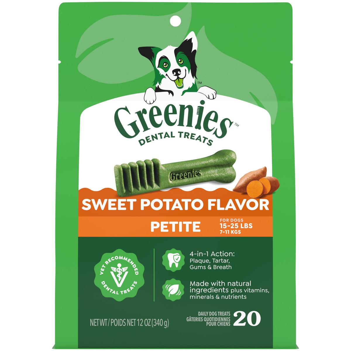 Greenies Dog Dental Treats Sweet Potato Petite 12 oz
