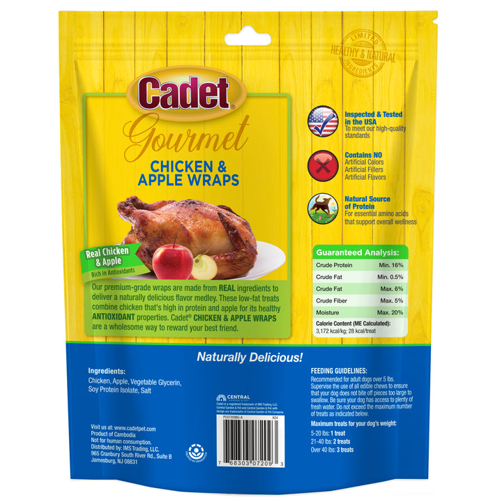 Cadet Gourmet Chicken &amp; Apple Wrapped Dog Treats 14 Ounce