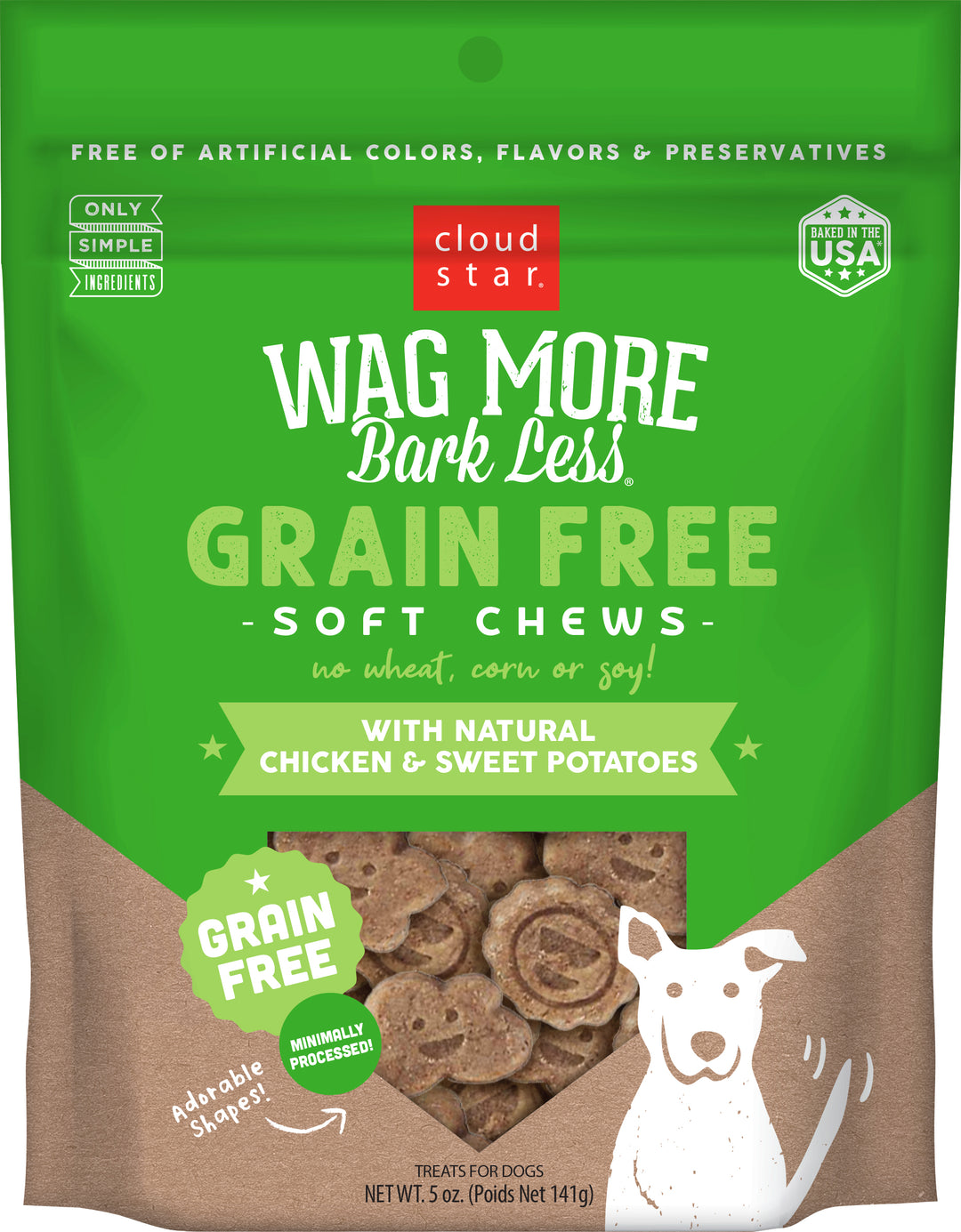 Cloud Star Wag More Bark Less GF Chicken &amp; Sweet Potato Chewy Treats