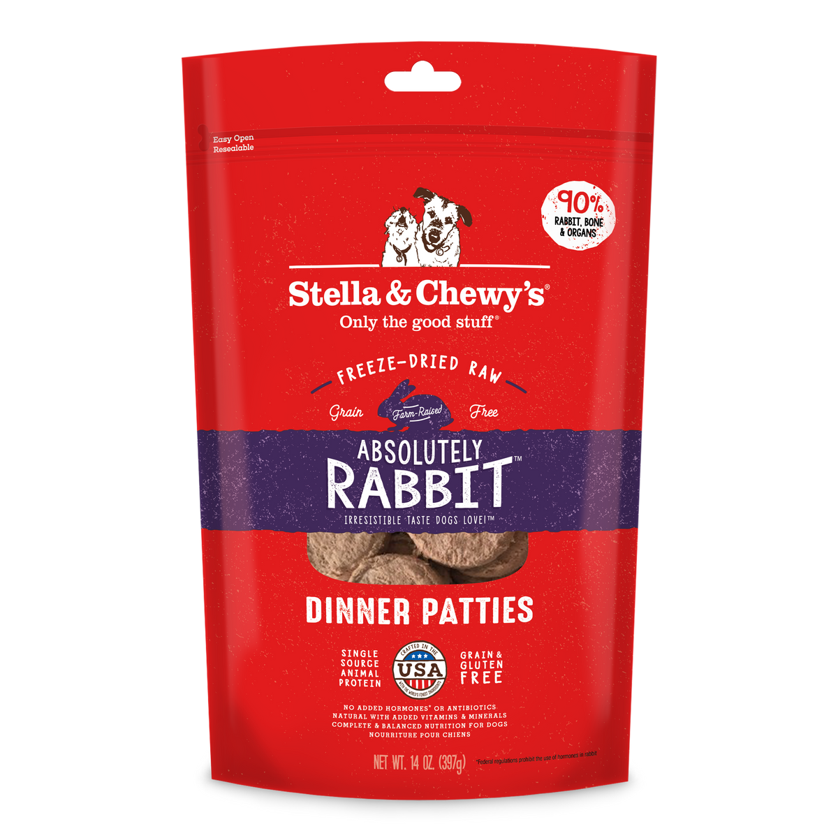 Freeze-Dried Absolutely Rabbit Patties - 14 oz
