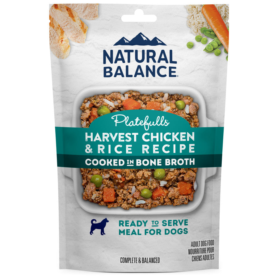 Natural Balance Platefulls Wet Dog Food Harvest Chicken  Rice Recipe 9 oz