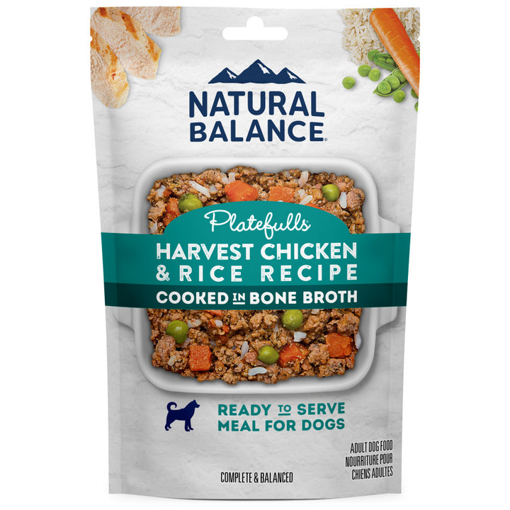 Natural Balance Platefulls Wet Dog Food Harvest Chicken  Rice Recipe 9 oz