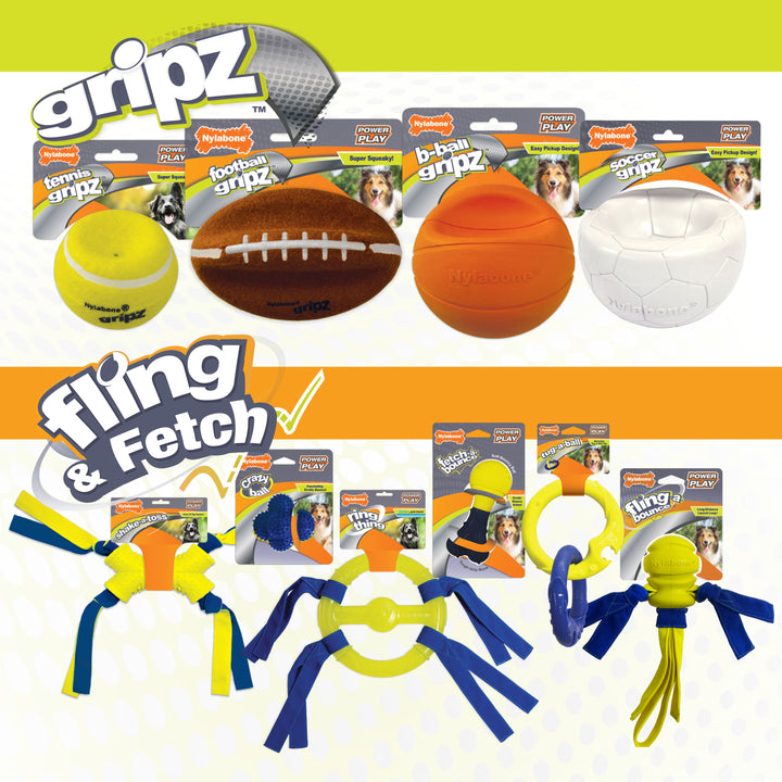 Nylabone Power Play Gripz Dog Soccer Ball Toy Medium (1 Count)